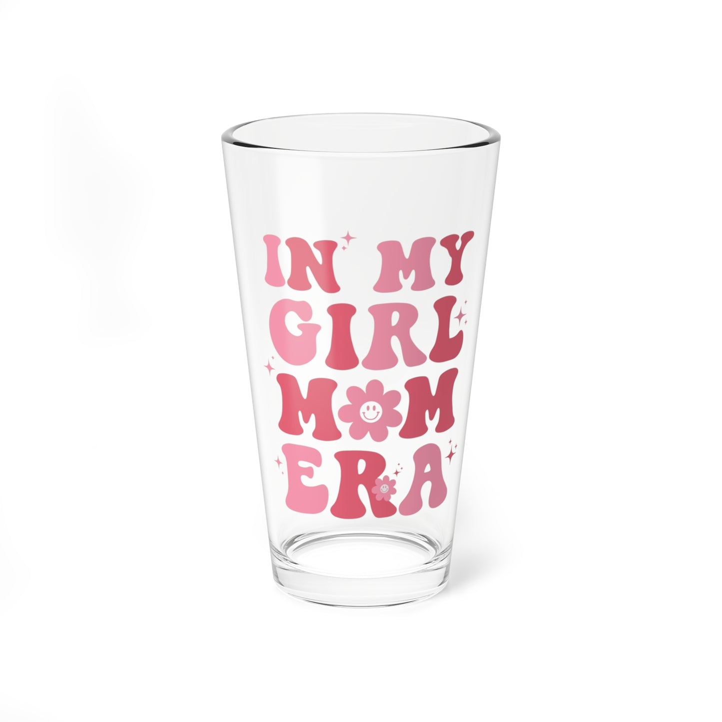 In My Girl Mom Era Glass 16oz Retro Pastel Cocktail Glass Cute Mom Gift