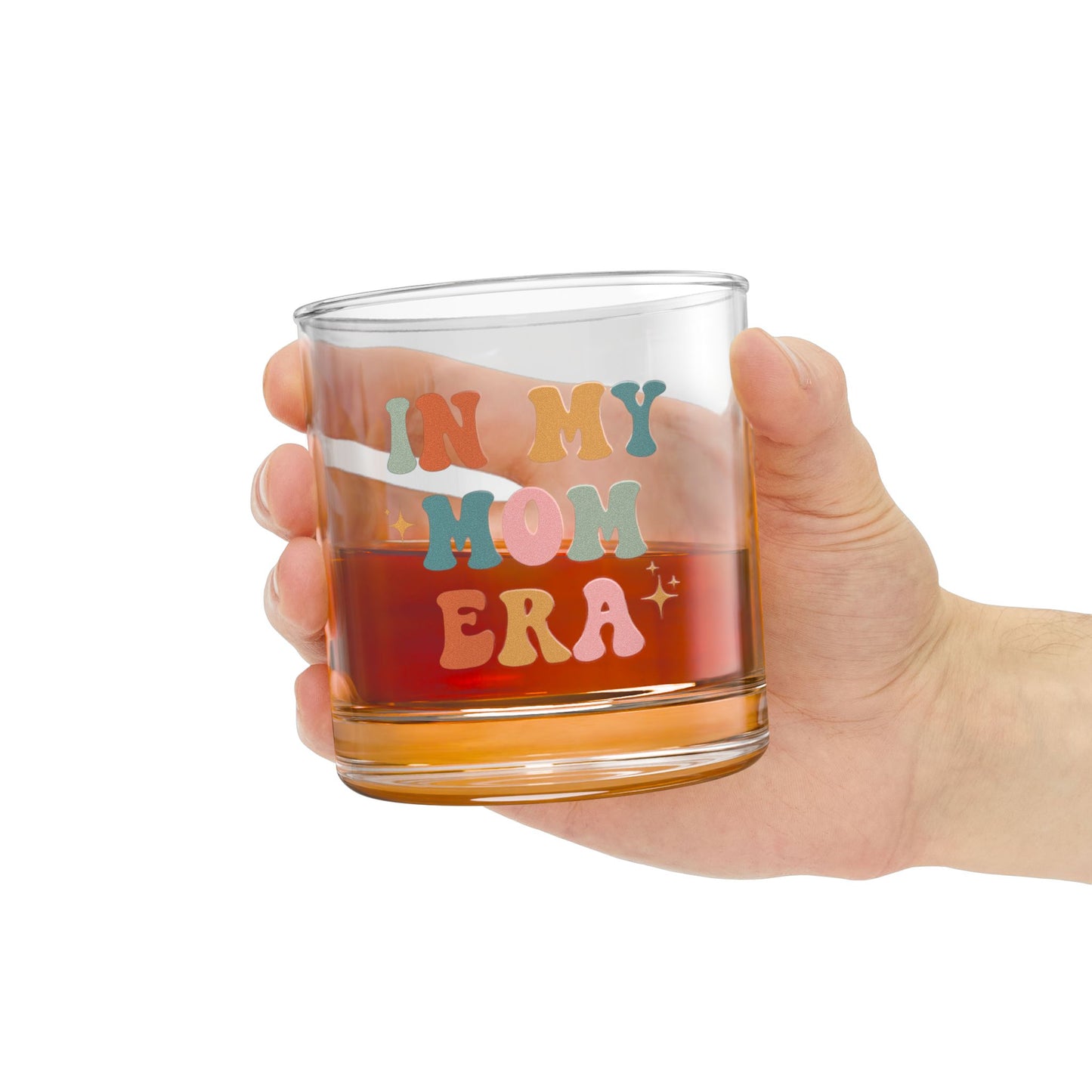 In My Mom Era Rocks Glass Retro 10oz Drinking Glass Fun Mother's Day Gift, Aesthetic Glass Cup Retro