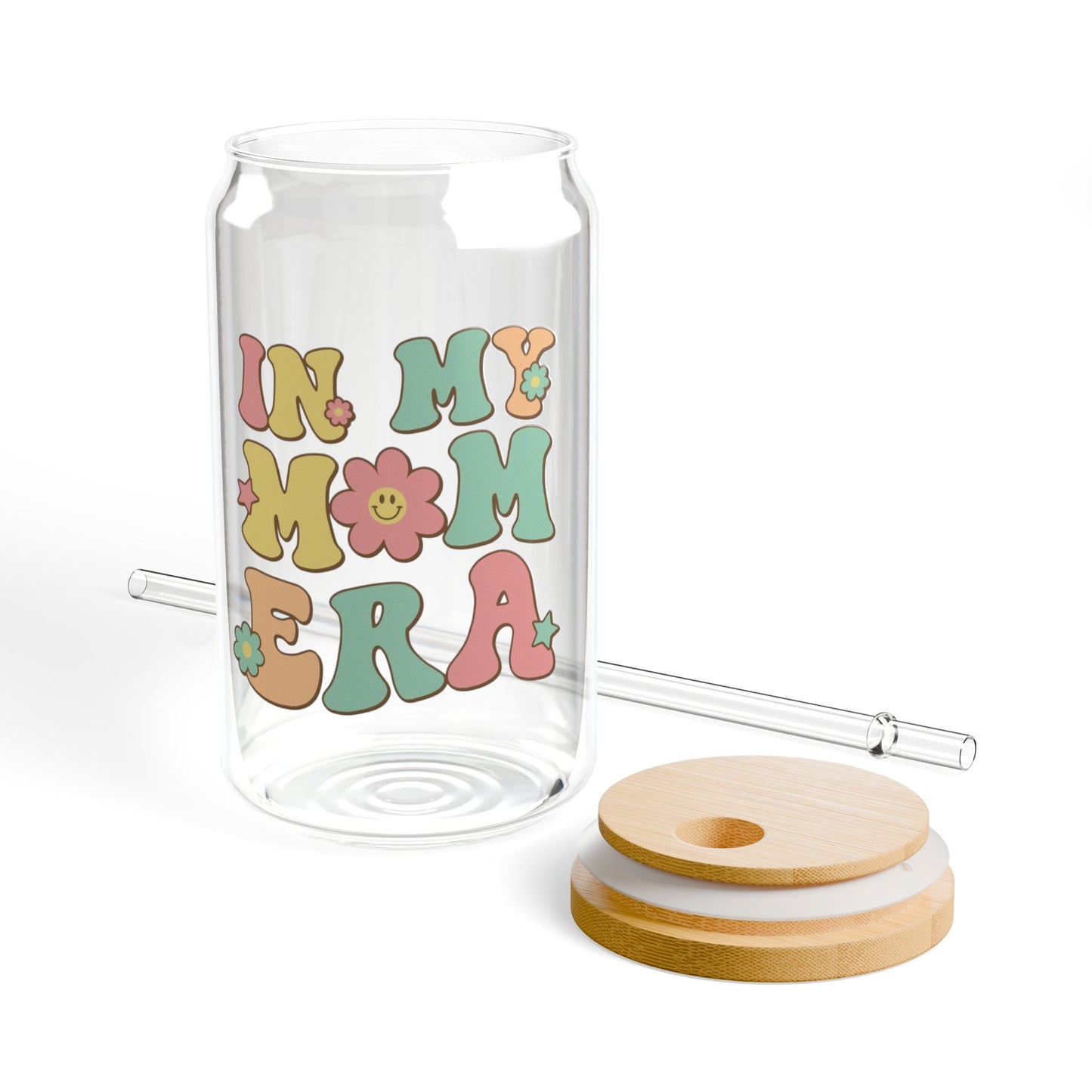 Glassware Sipper Glass - In My Mom Era - Eco-Friendly Colours and Flowers