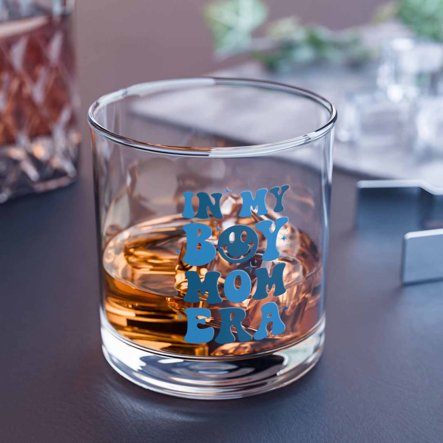 In My Boy Mom Era Rocks Glass Retro 10oz Drinking Glass Fun Mother's Day Gift, Aesthetic Glass Cup