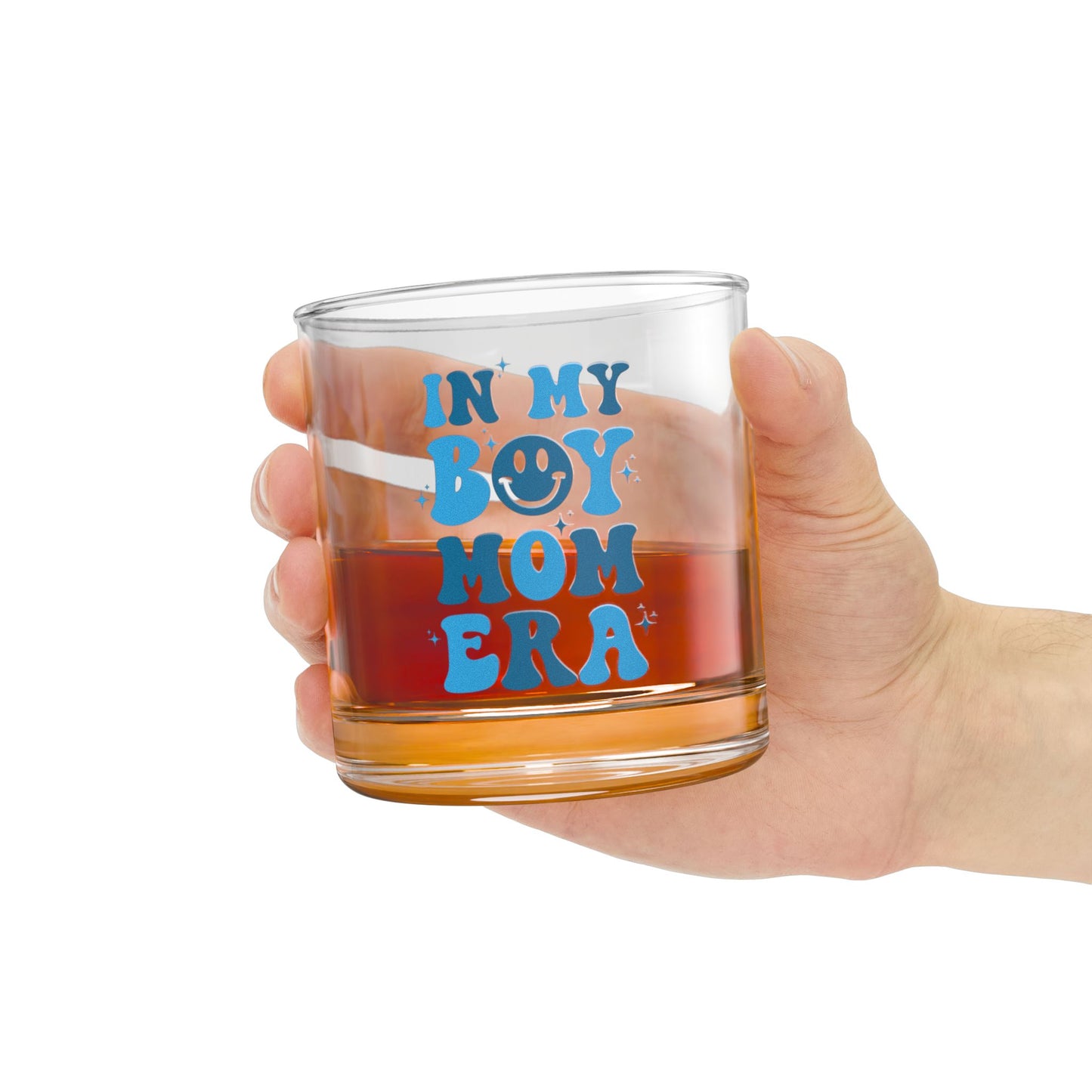 In My Boy Mom Era Rocks Glass Retro 10oz Drinking Glass Fun Mother's Day Gift, Aesthetic Glass Cup