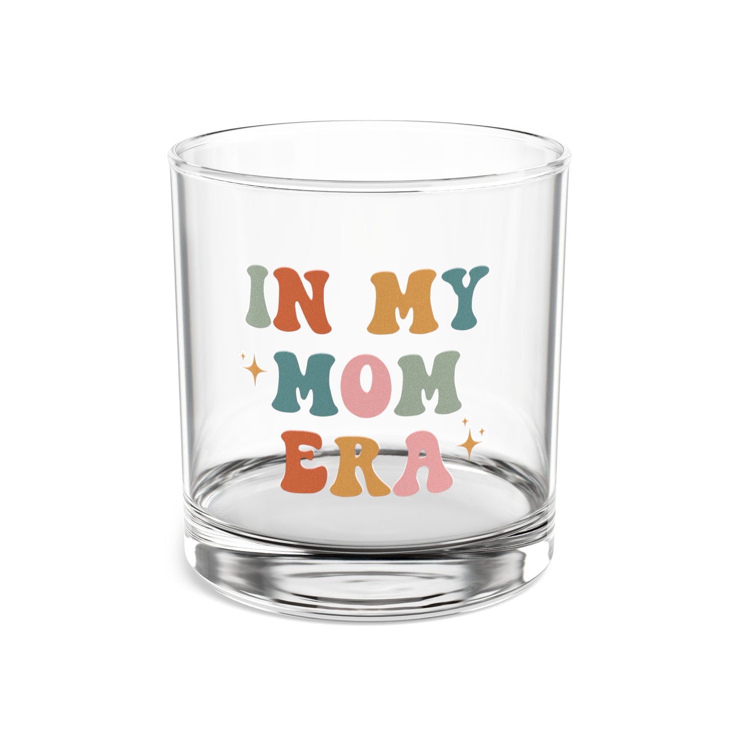 In My Mom Era Rocks Glass Retro 10oz Drinking Glass Fun Mother's Day Gift, Aesthetic Glass Cup Retro