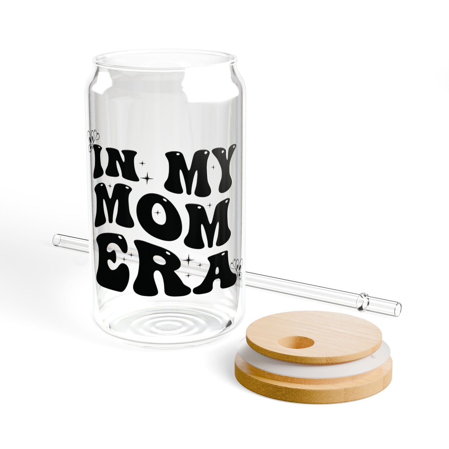 Glassware Sipper Glass - In My Mom Era - Eco-Friendly Black