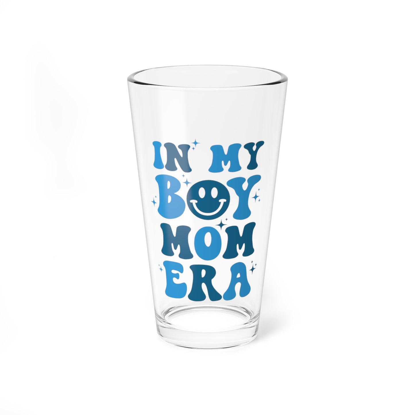 In My Boy Mom Era Glass 16oz Retro Pastel Cocktail Glass Cute Mom Gift
