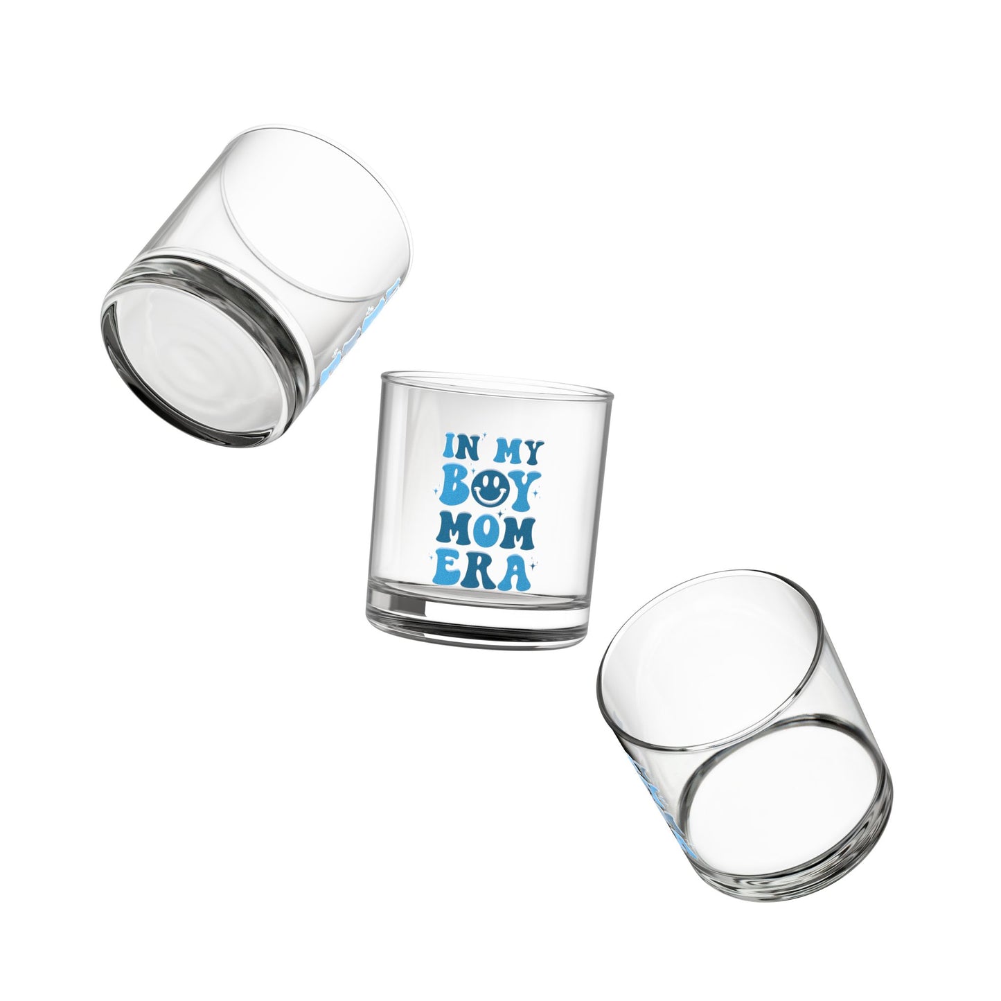 In My Boy Mom Era Rocks Glass Retro 10oz Drinking Glass Fun Mother's Day Gift, Aesthetic Glass Cup