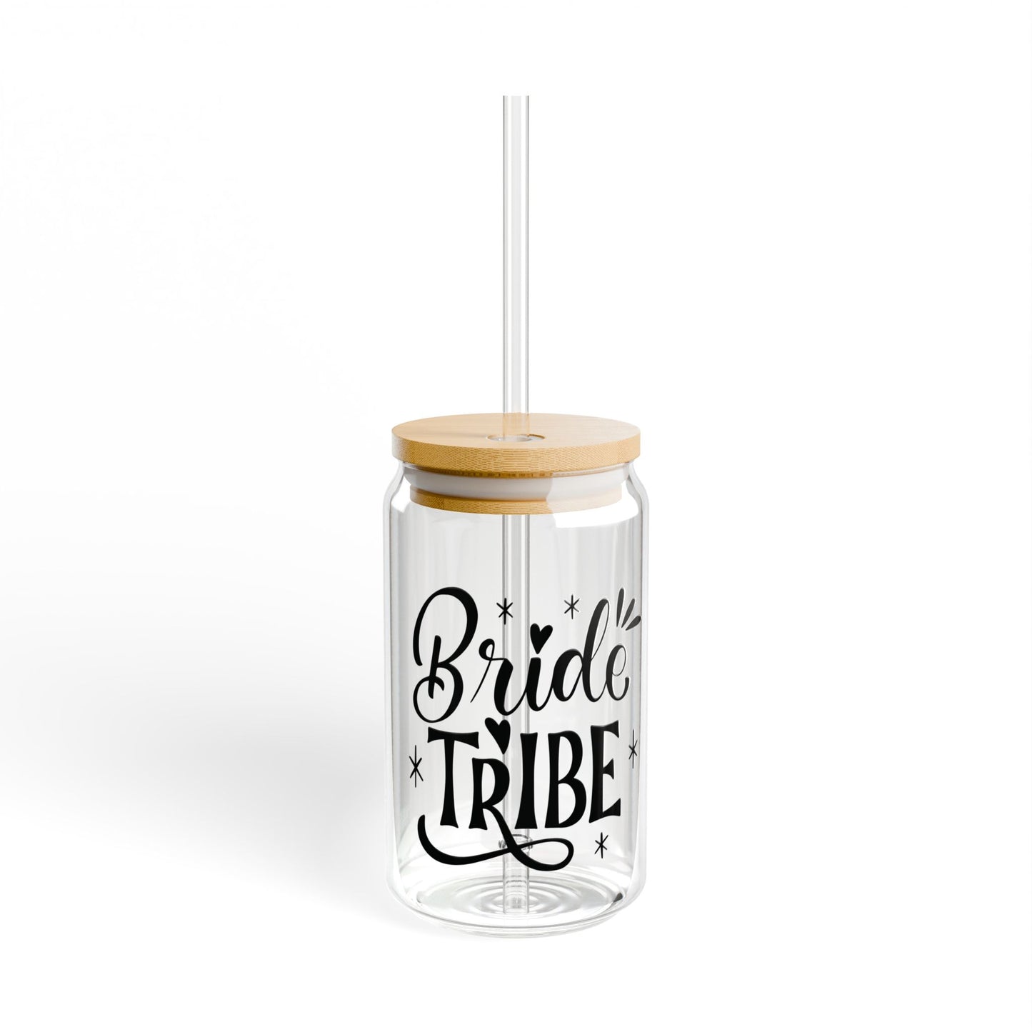 Glassware Sipper Glass - Bride Tribe Glass Can Cup - Eco-Friendly