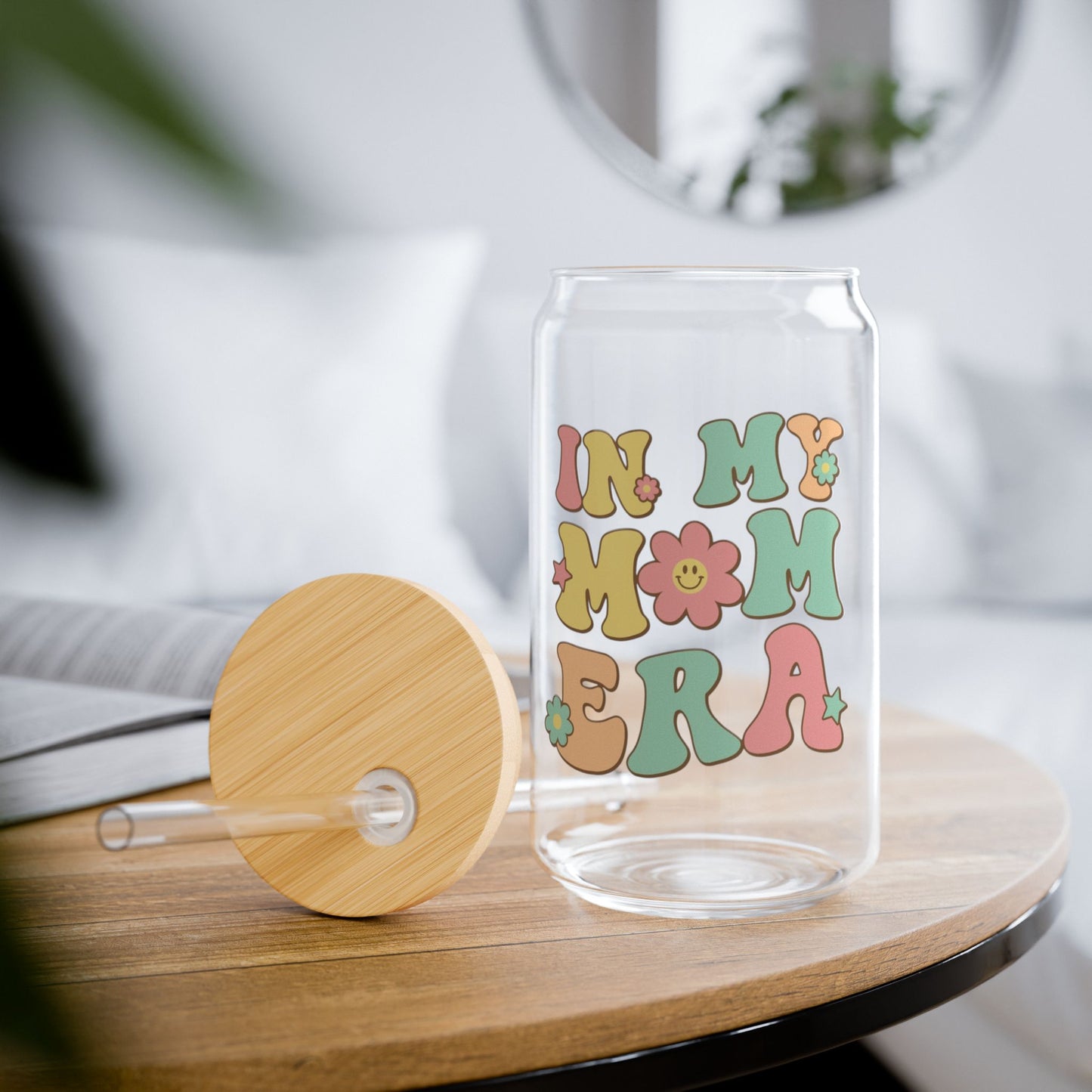 Glassware Sipper Glass - In My Mom Era - Eco-Friendly Colours and Flowers