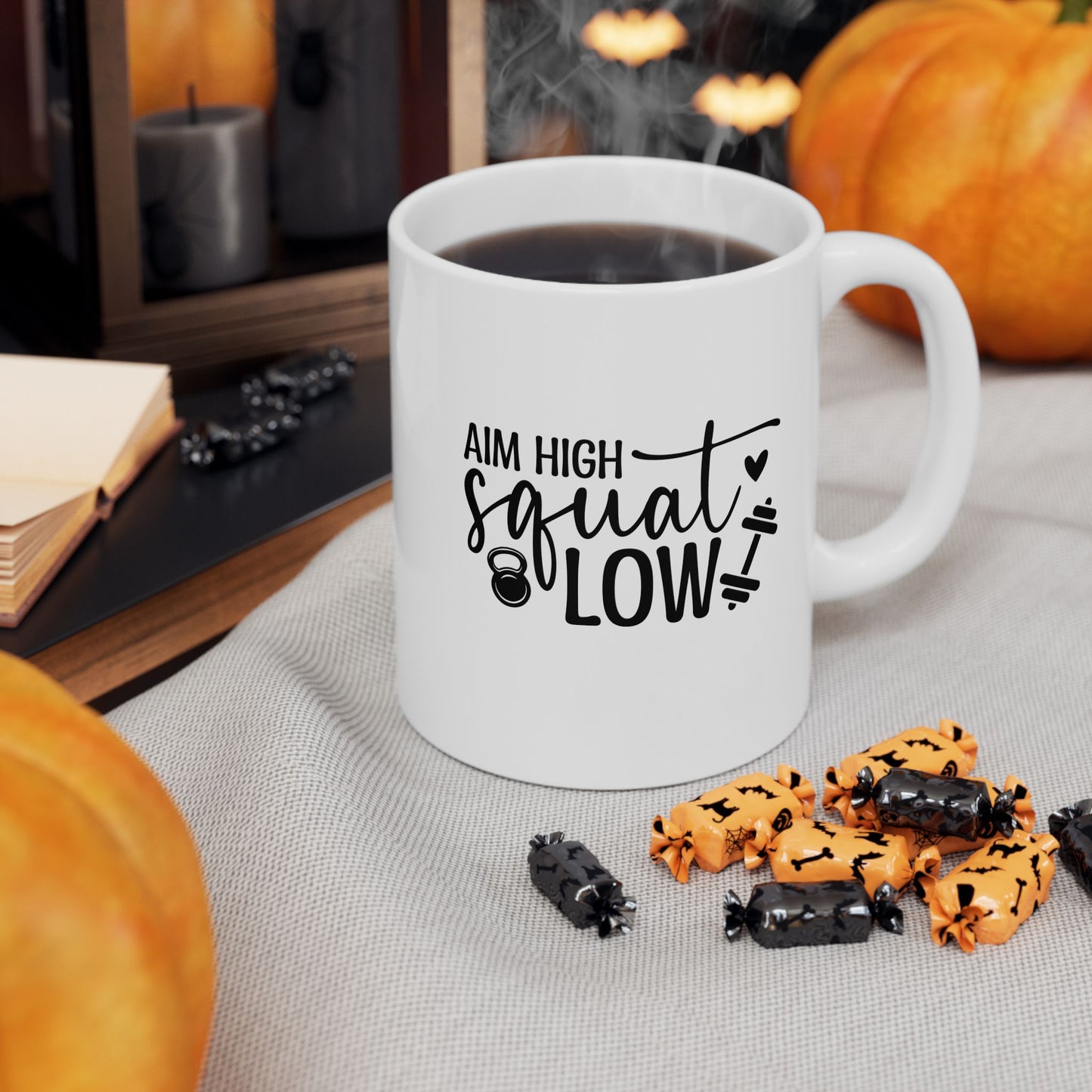Aim High Squat Low Mug, Aim High Squat Low Coffee Mug