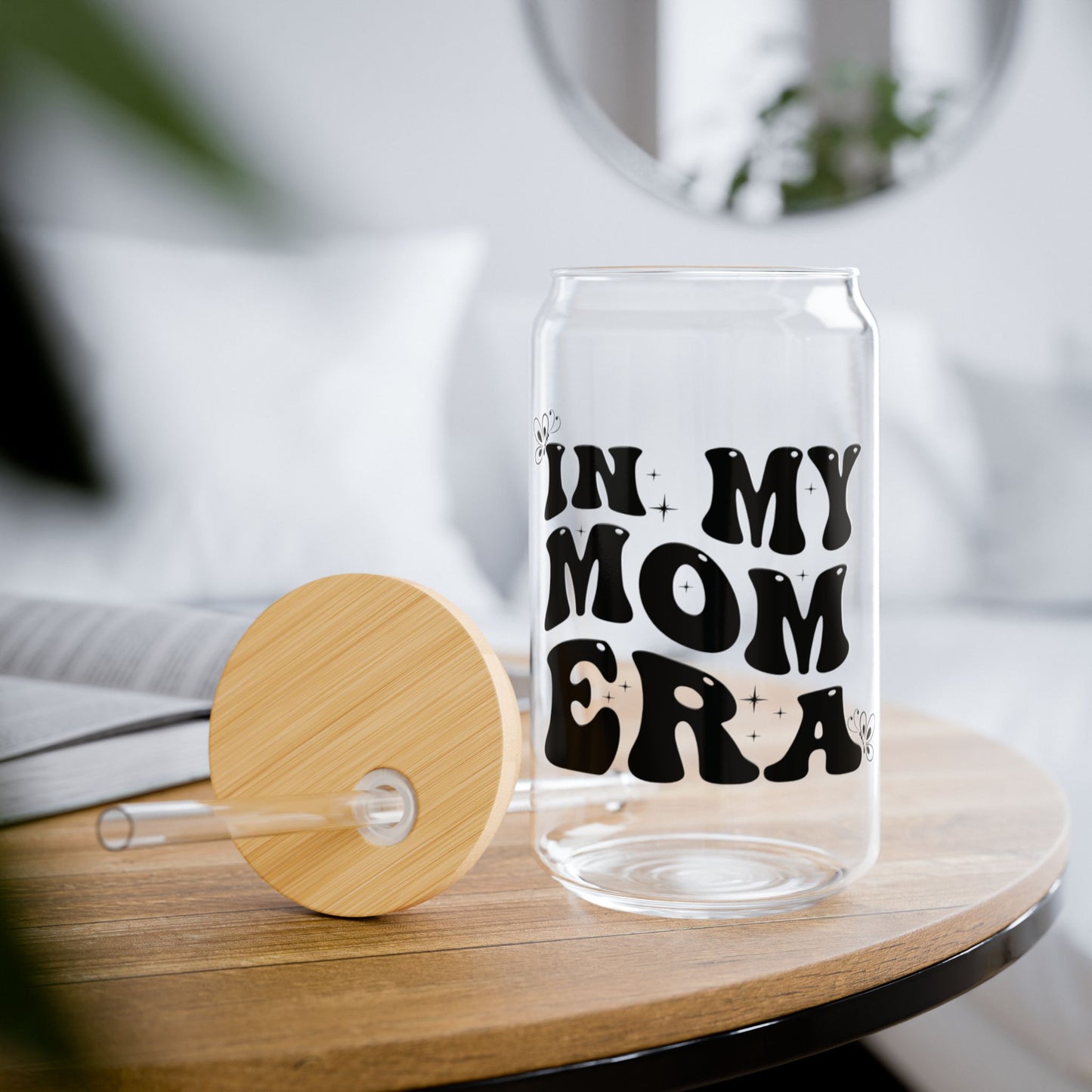 Glassware Sipper Glass - In My Mom Era - Eco-Friendly Black