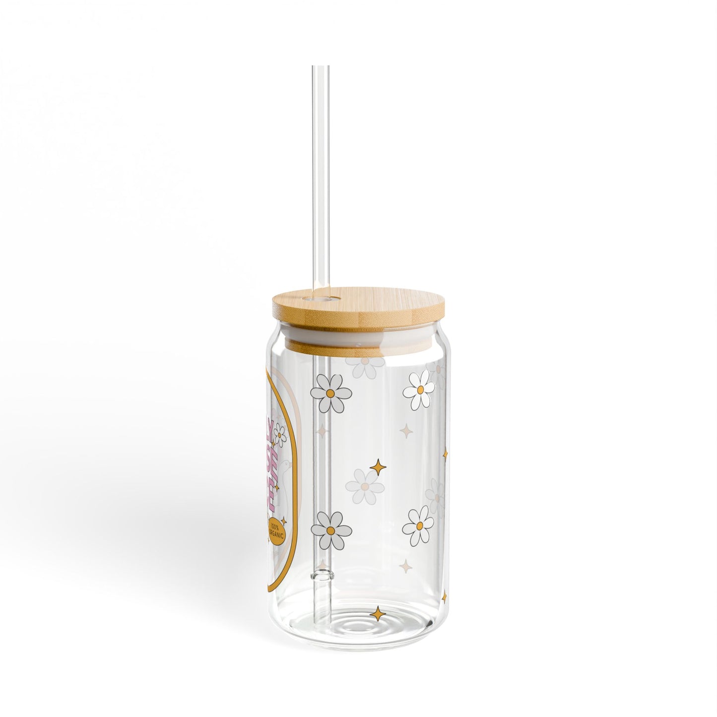 Silly Goose Juice Sipper Glass 100% Organic Funny Retro Tumbler, Cute Goose Gift, Aesthetic Iced Coffee Cup with Lid & Straw