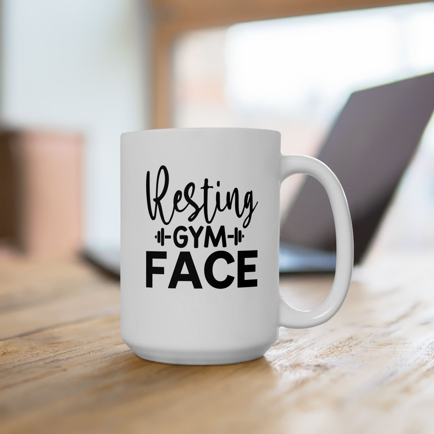 Resting Gym Face Mug, Workout Tea or Coffee Mug, Motivation Drinkware