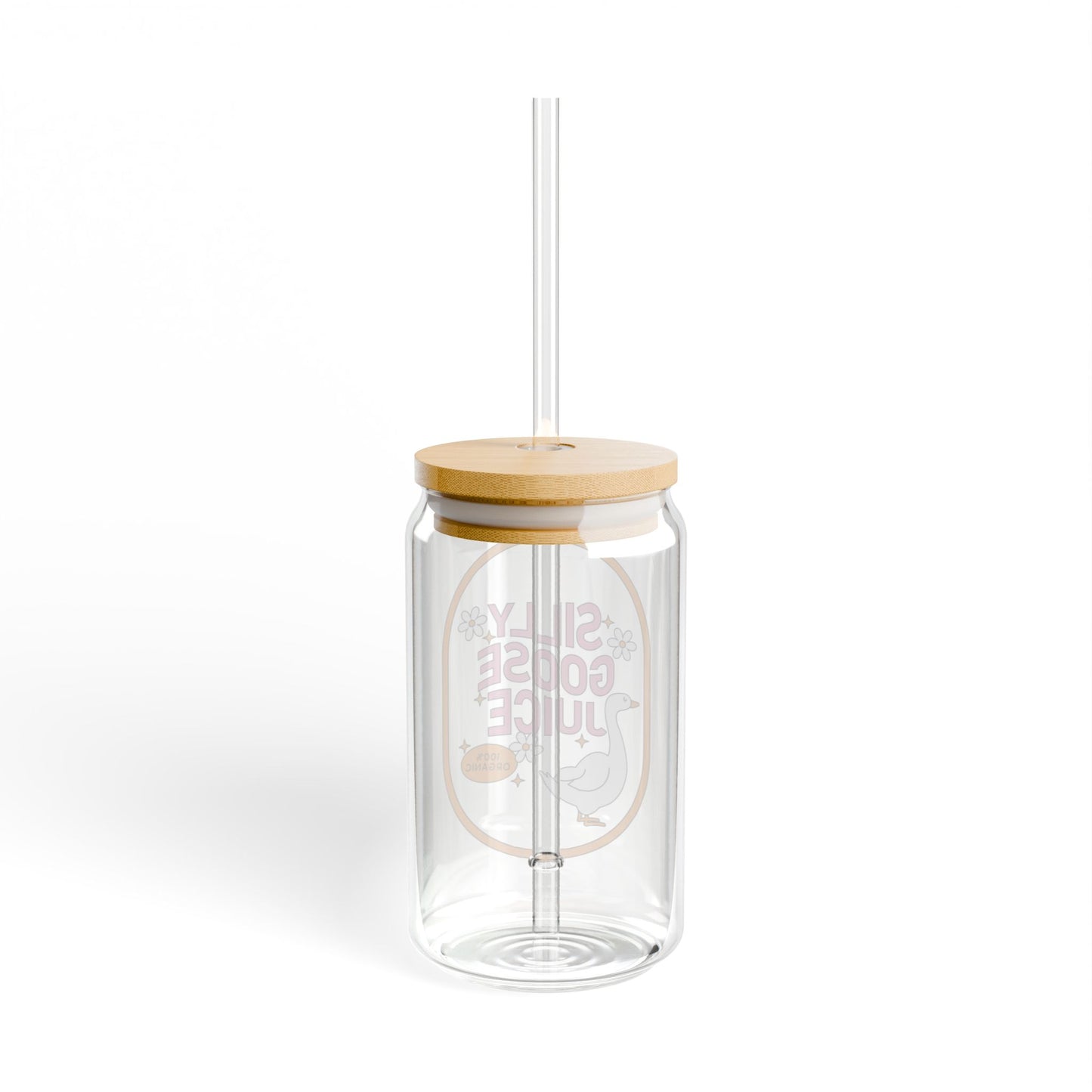 Silly Goose Juice Sipper Glass With Lid & Straw