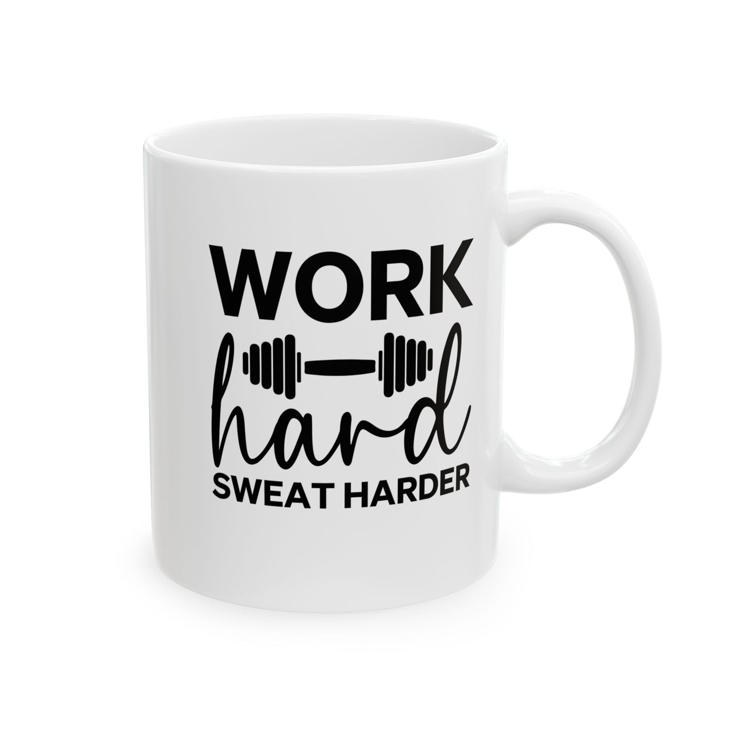 Work Hard Sweat Harder Mug, Fitness Coffee Cup, Workout Tea Mug, Motivation Drinkware
