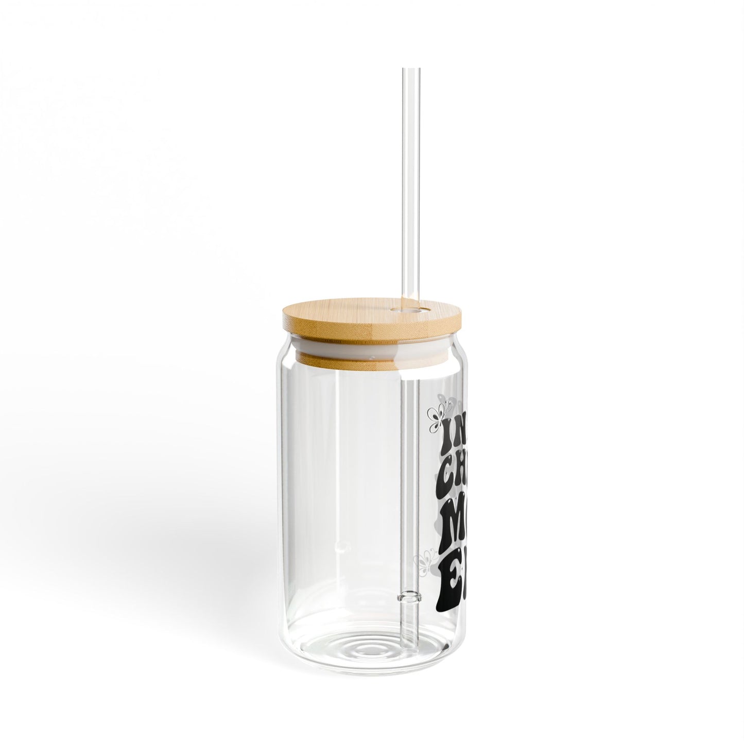 Glassware Sipper Glass - In My Cheer Mom Era - Eco-Friendly Black Text Design