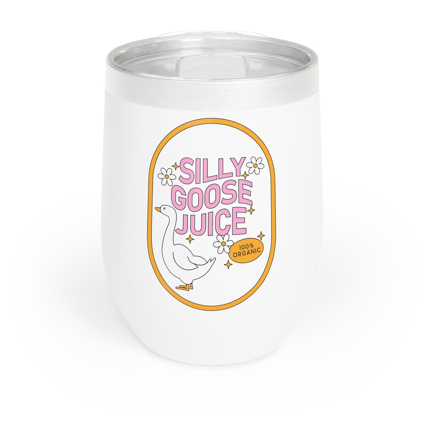 Silly Goose Juice Wine Tumbler, 12oz (0.35 l) Stainless Steel, Relaxed Vibe for Wine Lovers, Perfect for Gifts, Home Bars, and Gatherings