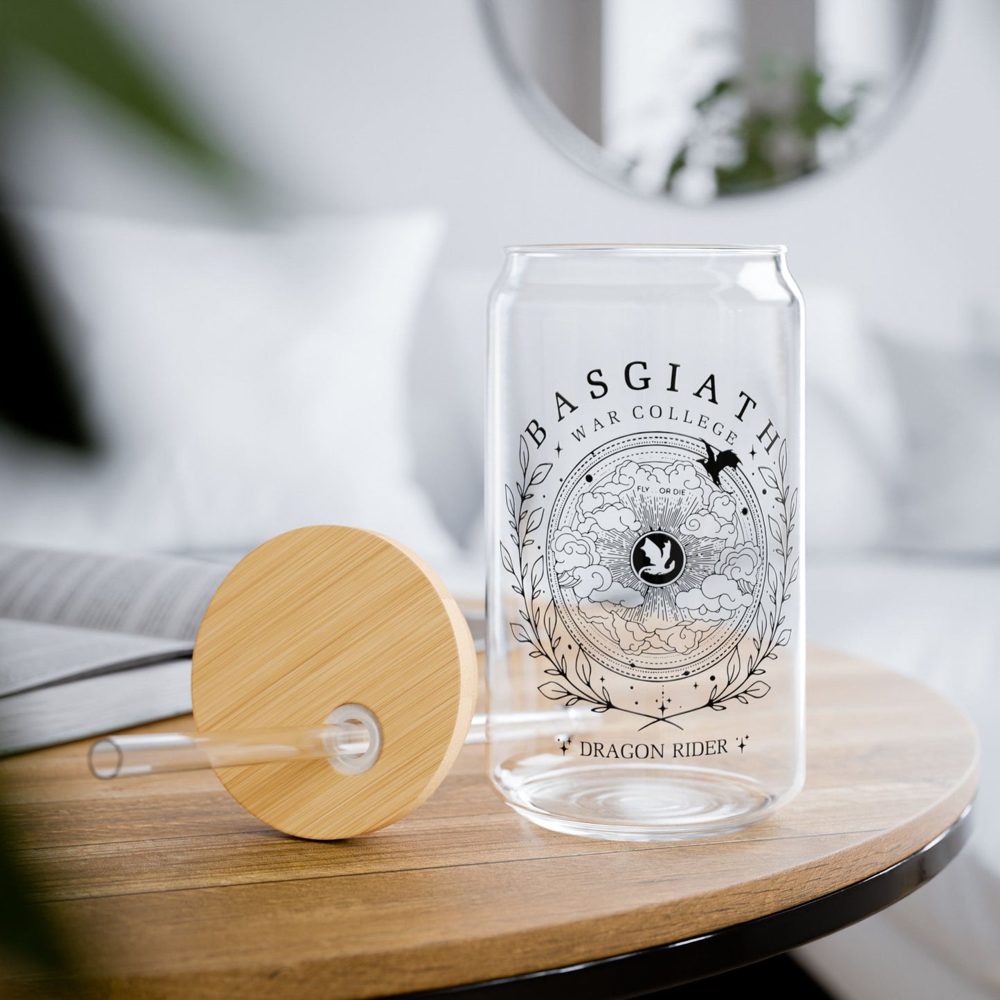 Bagswaith War College Sipper Glass With Lid & Straw