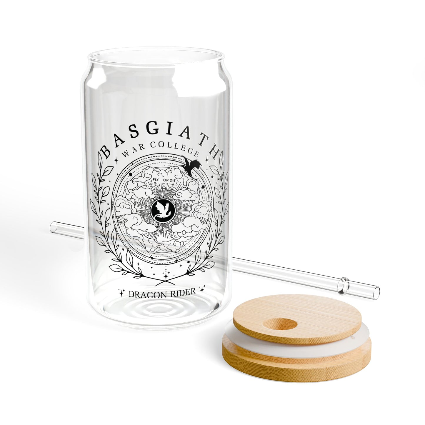 Bagswaith War College Sipper Glass With Lid & Straw