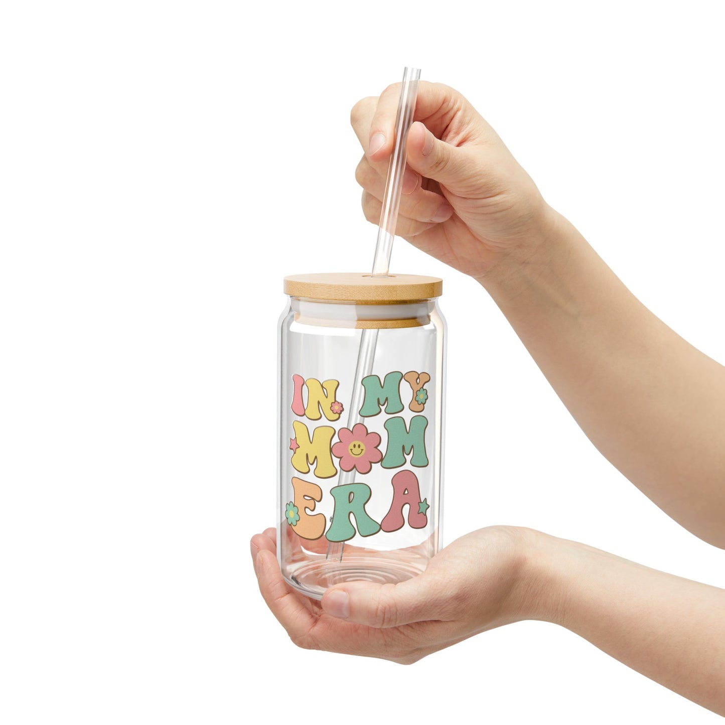 Glassware Sipper Glass - In My Mom Era - Eco-Friendly Colours and Flowers
