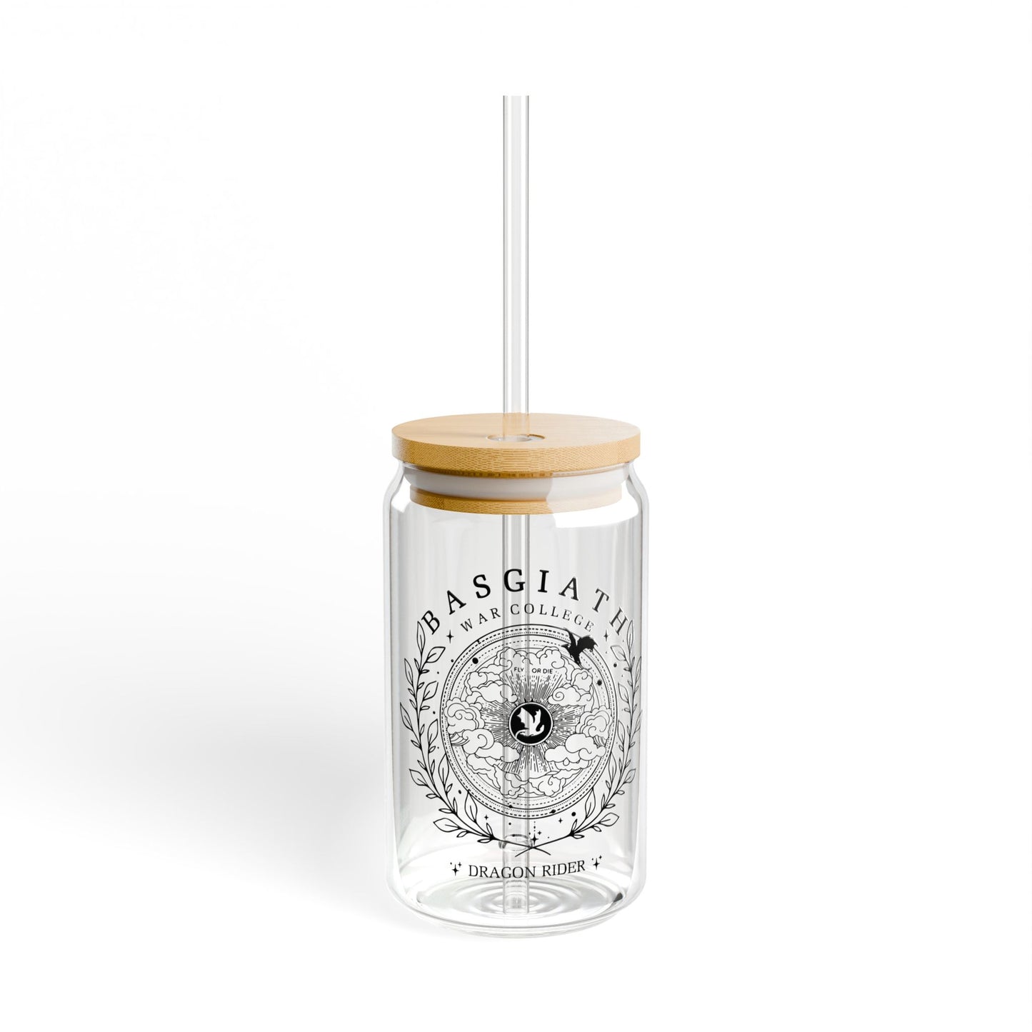 Bagswaith War College Sipper Glass With Lid & Straw