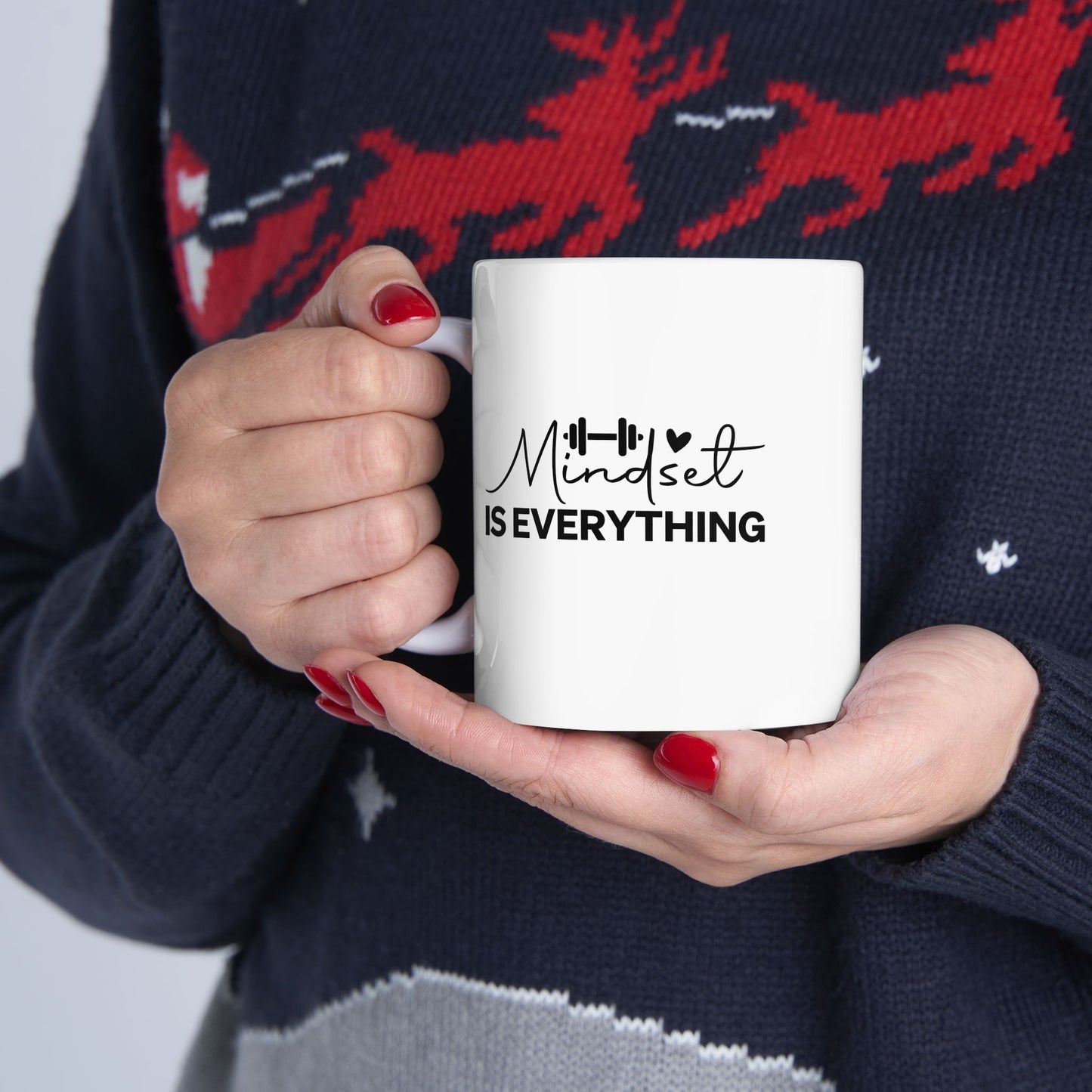 Mindset Is Everything Mug Fitness Coffee Cup, Workout Tea Mug, Motivation Drinkware