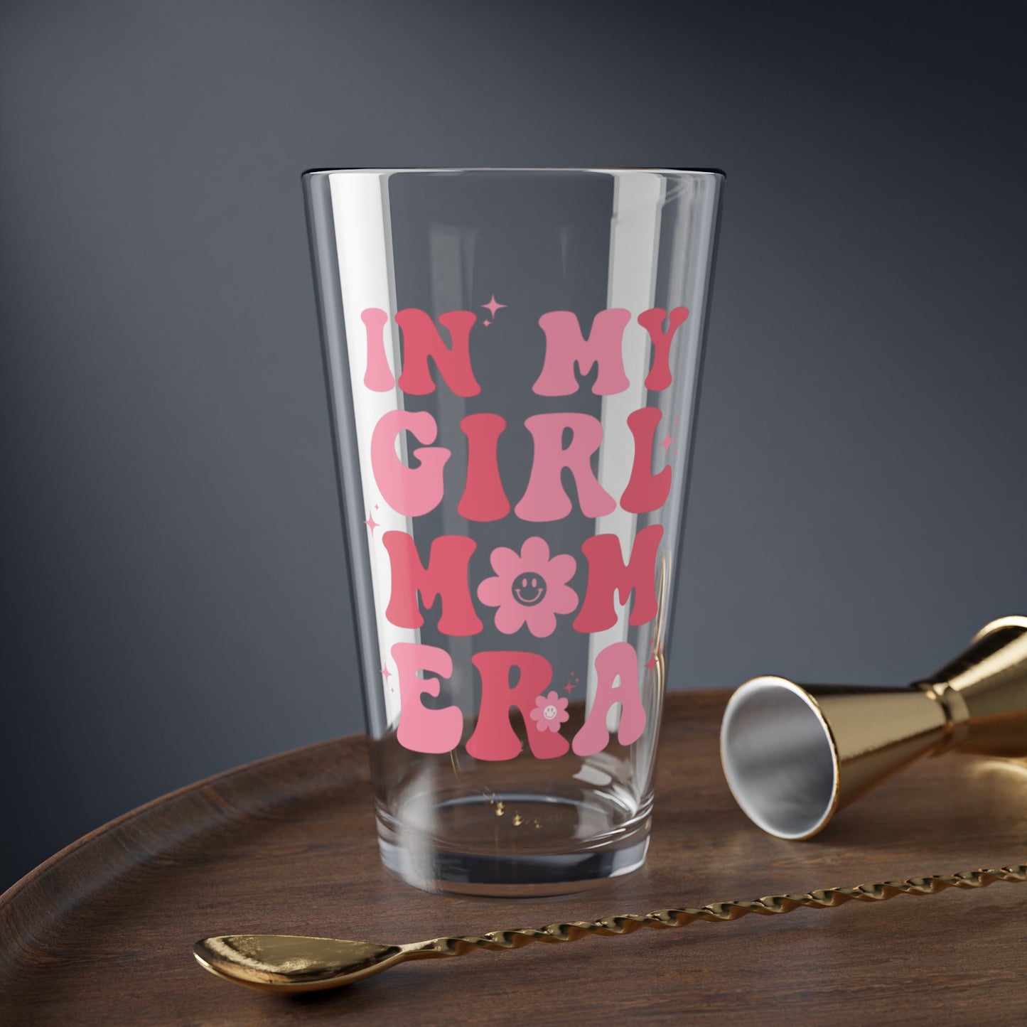 In My Girl Mom Era Glass 16oz Retro Pastel Cocktail Glass Cute Mom Gift