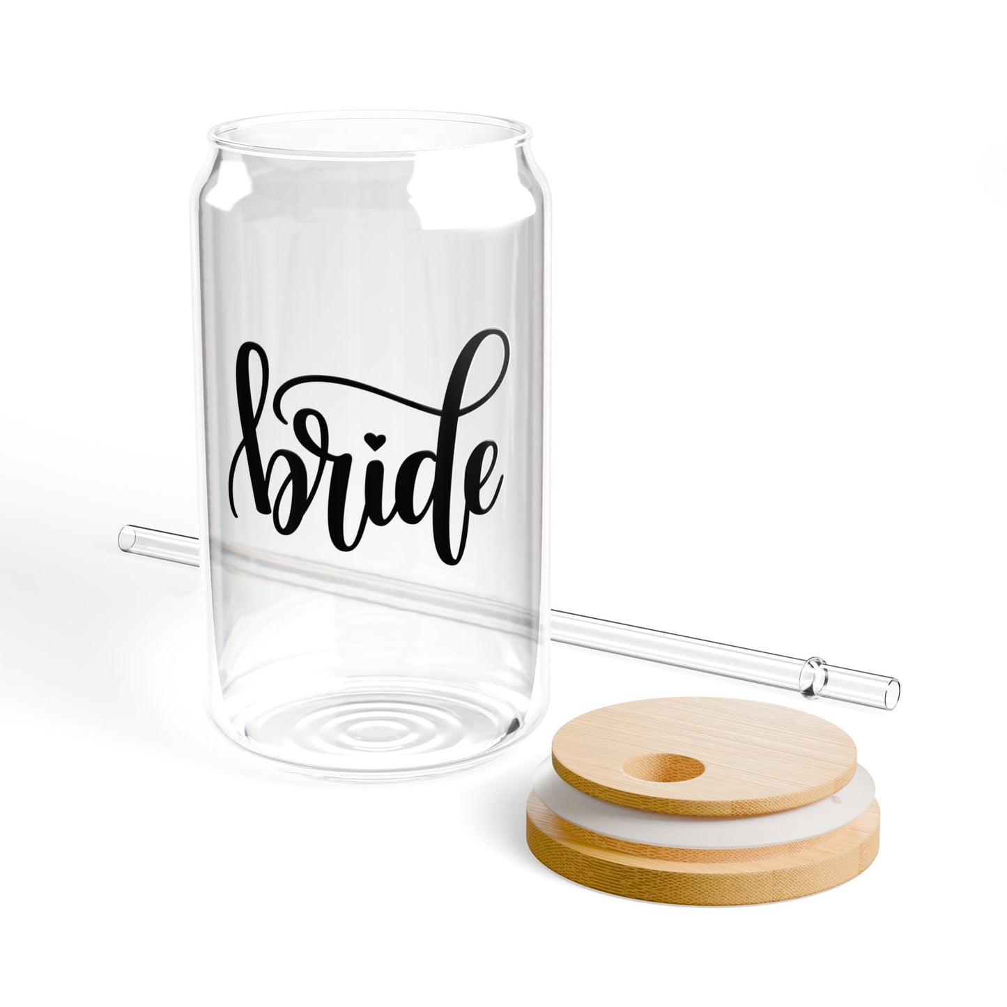 Glassware Sipper Glass - Bride Glass Can Cup - Eco-Friendly