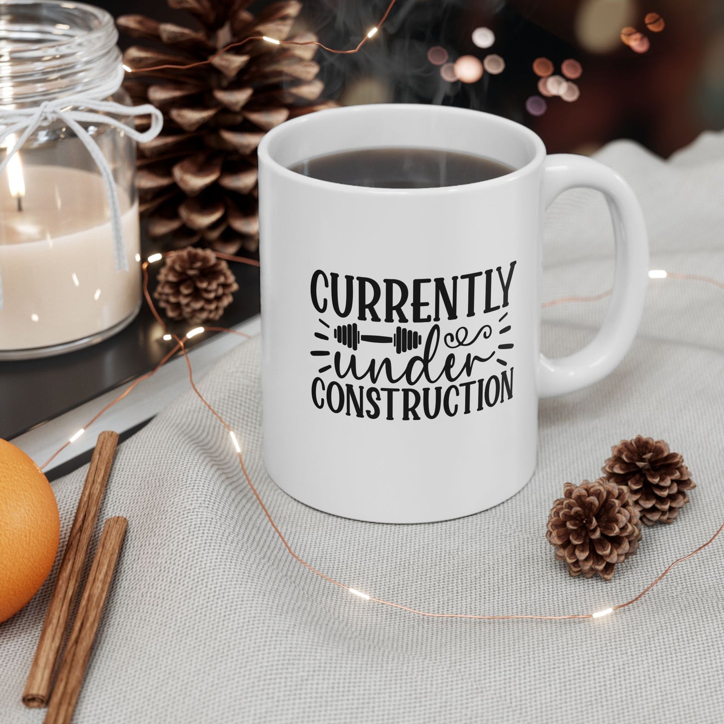 Currently Under Construction Mug, Exercise Enthusiast Cup, Inspirational Coffee Mug, Workout Mug