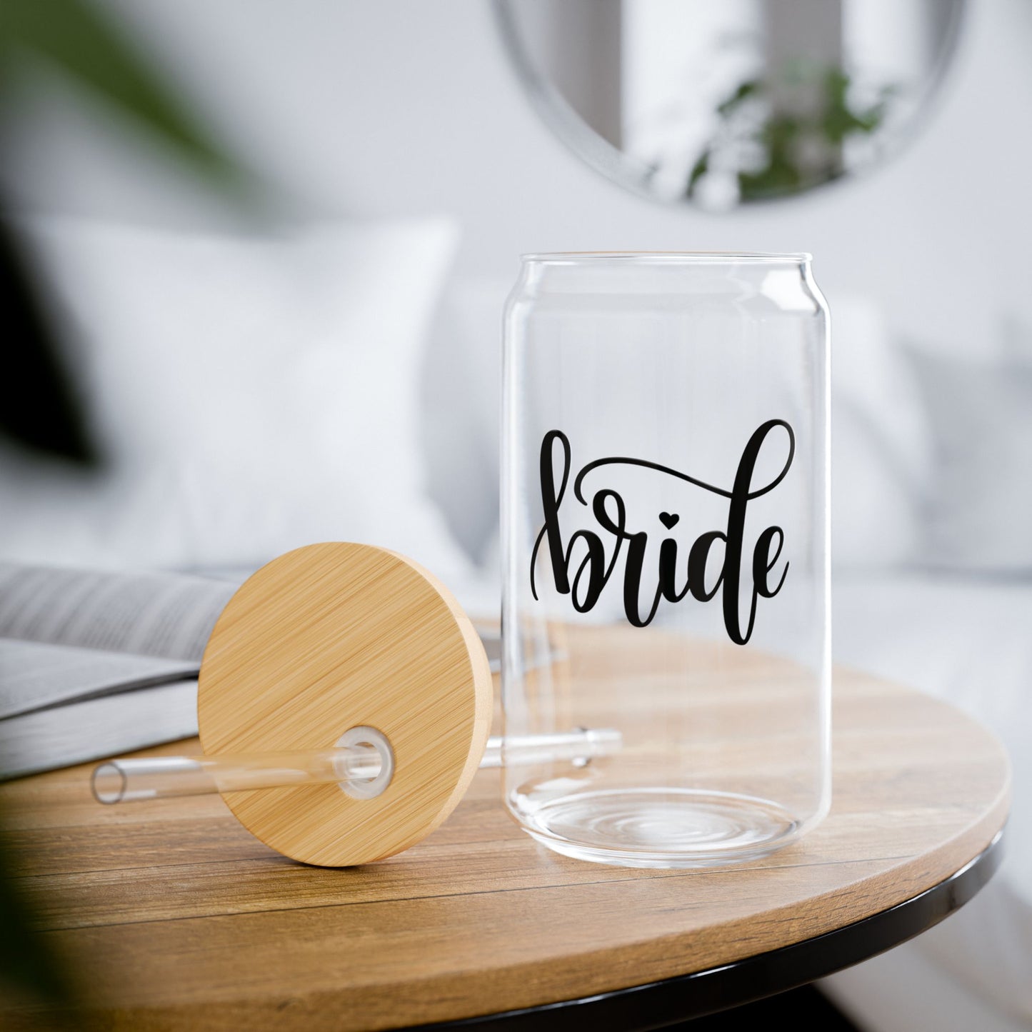 Glassware Sipper Glass - Bride Glass Can Cup - Eco-Friendly