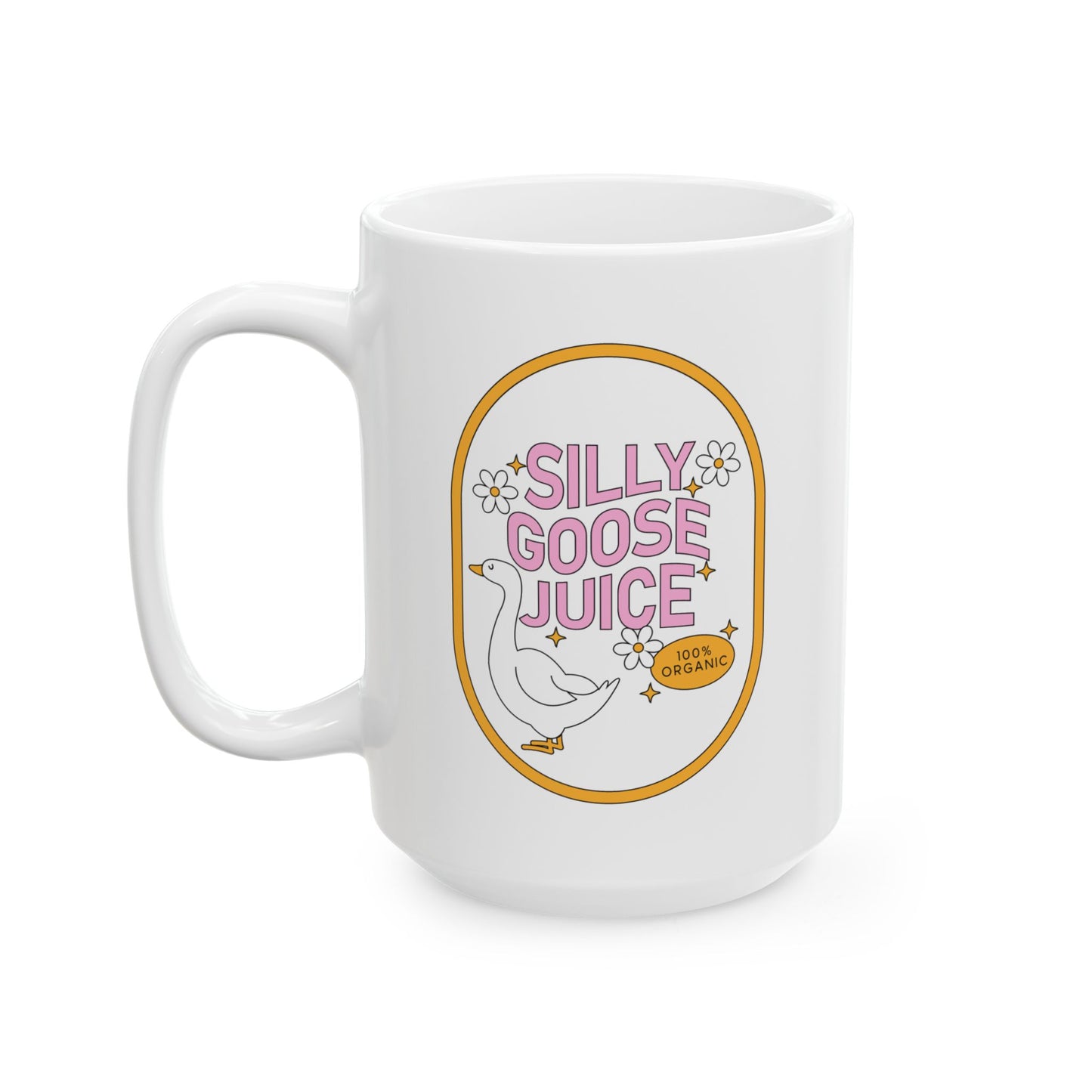 Silly Goose Juice Ceramic Mug - Quirky Coffee Cup, Funny Gift for Goose Lovers, Cute Drinkware, Organic Vibes, Perfect for Home and Office