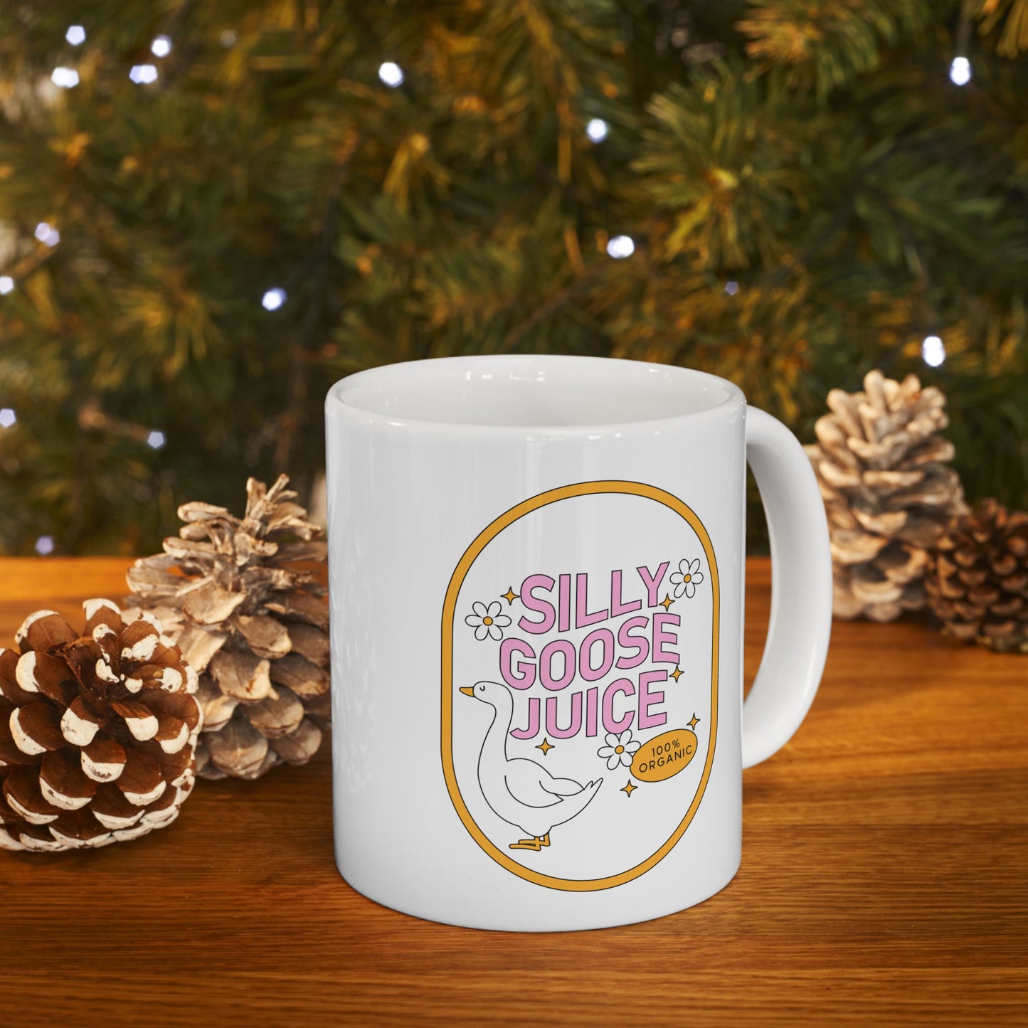 Silly Goose Juice Ceramic Mug - Quirky Coffee Cup, Funny Gift for Goose Lovers, Cute Drinkware, Organic Vibes, Perfect for Home and Office