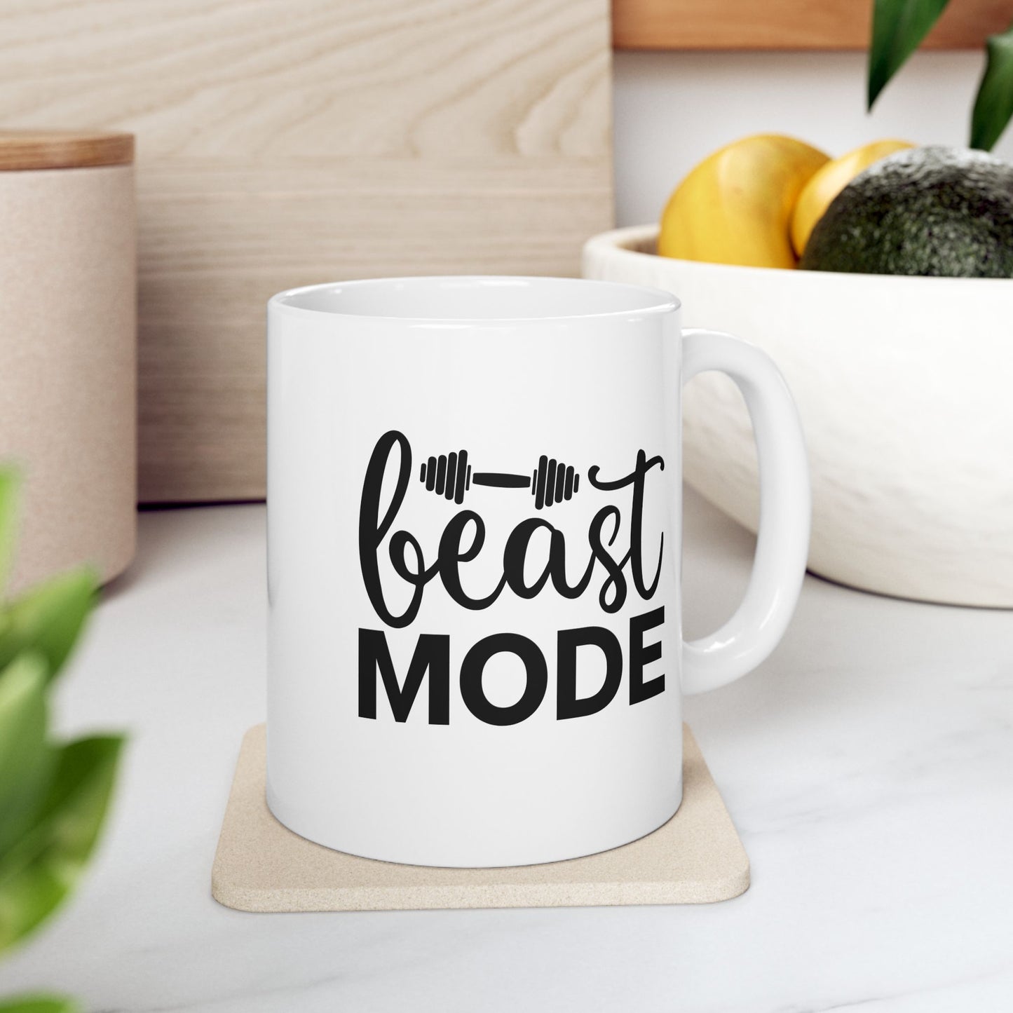 Beast Mode Mug, Fitness Coffee Cup, Workout Tea Mug, Motivation Drinkware