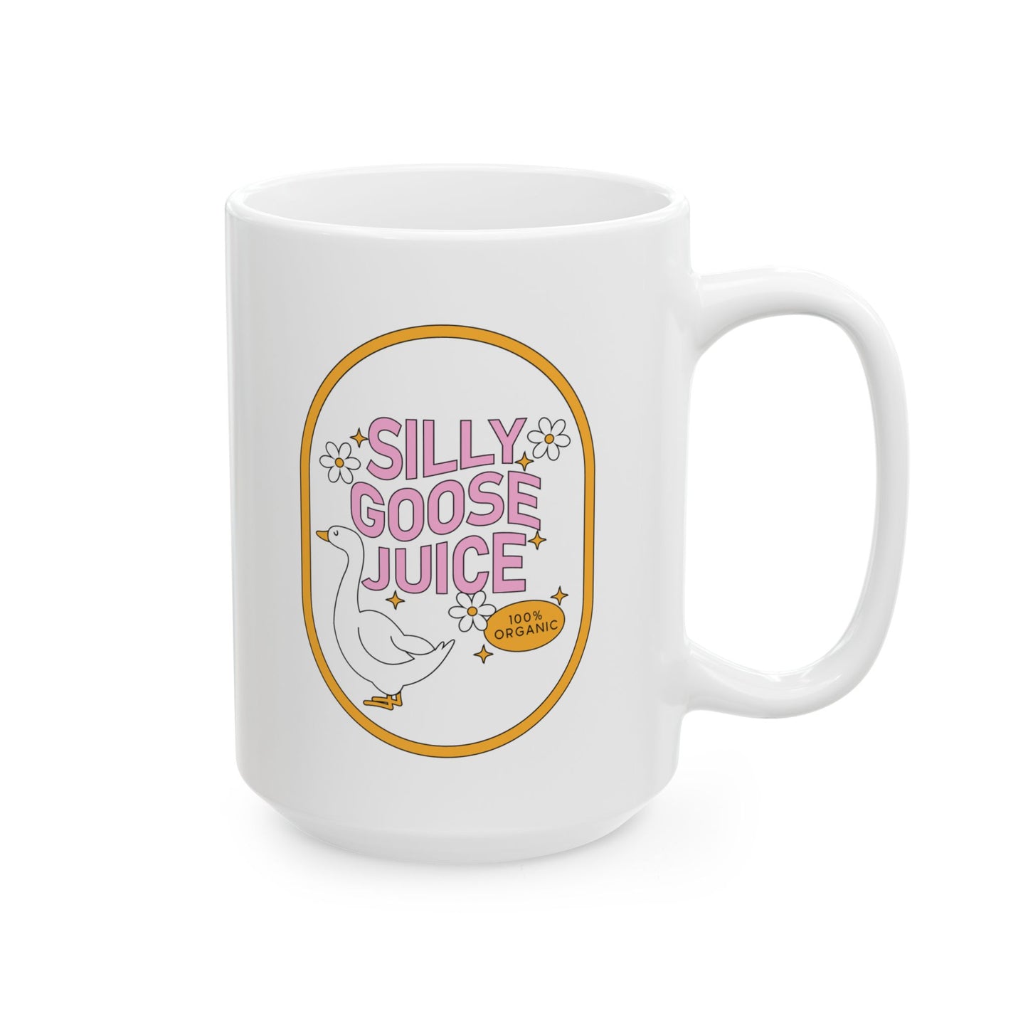 Silly Goose Juice Ceramic Mug - Quirky Coffee Cup, Funny Gift for Goose Lovers, Cute Drinkware, Organic Vibes, Perfect for Home and Office