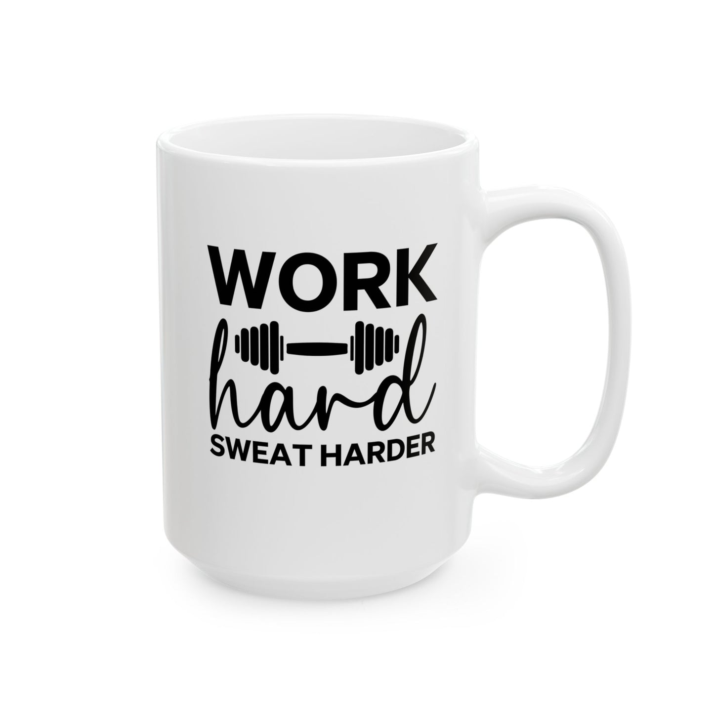 Work Hard Sweat Harder Mug, Fitness Coffee Cup, Workout Tea Mug, Motivation Drinkware
