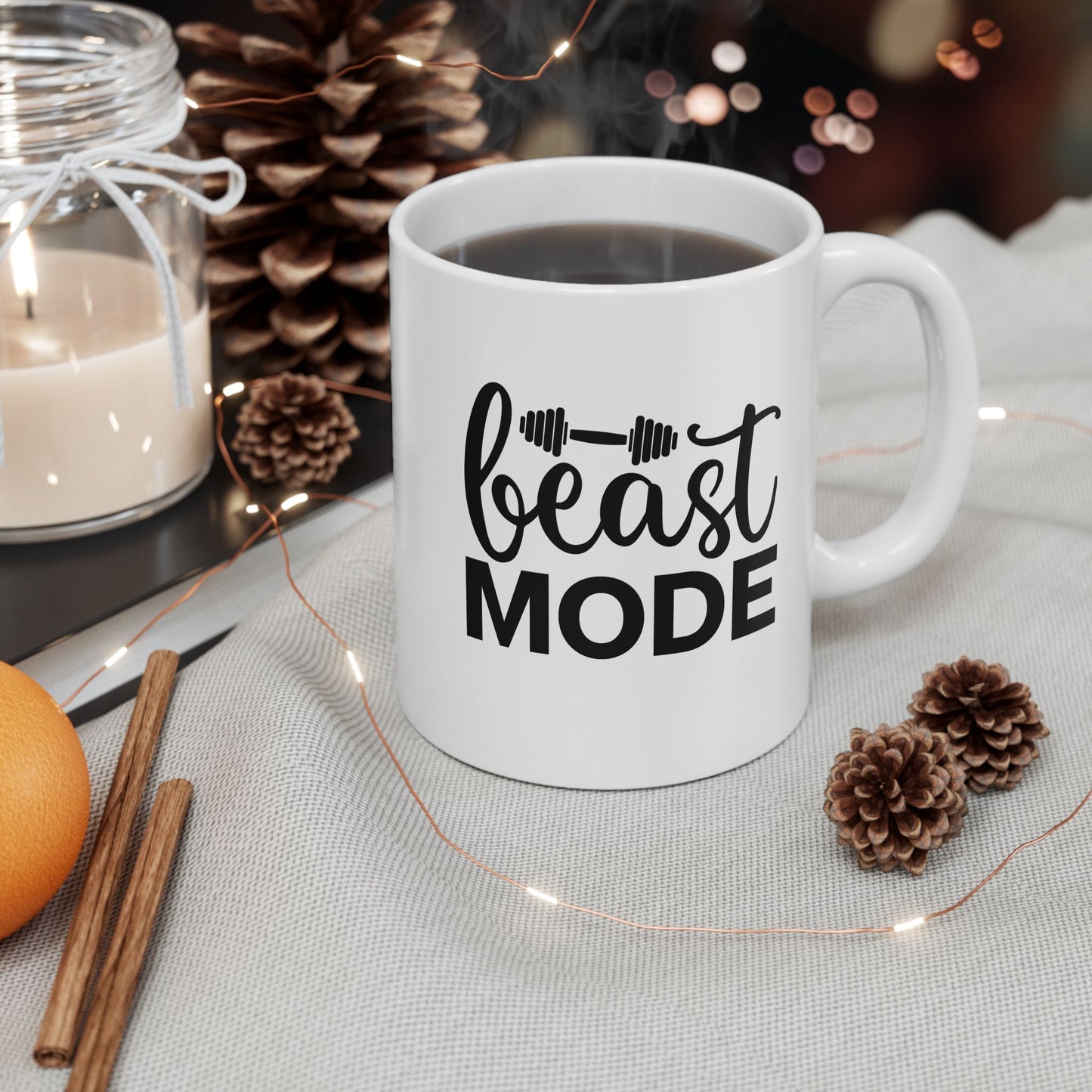 Beast Mode Mug, Fitness Coffee Cup, Workout Tea Mug, Motivation Drinkware